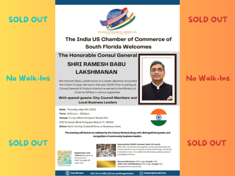 IUCC Dinner Event with Consul General - Shri RAMESH BABU LAKSHMANAN